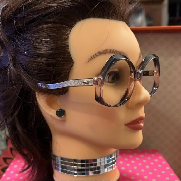 RARE French AVANT-GARDE " Vintage Brown/Clear Ombre Womens Frames - Picture 8 of 16